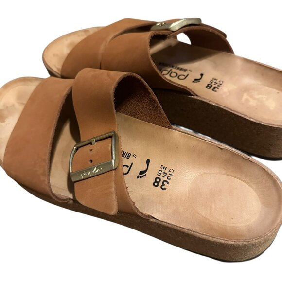 Papillio by Birkenstock Almina Nubuck Leather Sandals Pecan Size 38 7 Women's - Picture 7 of 14